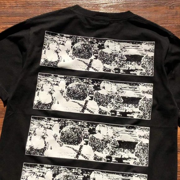 Cavermpt Black Short Sleeve Black and White Comic Color Printing - Picture 10 of 15
